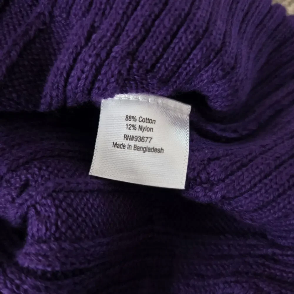 St. John's Bay Purple Cable Knit Turtleneck Sweater Women's Size XXL